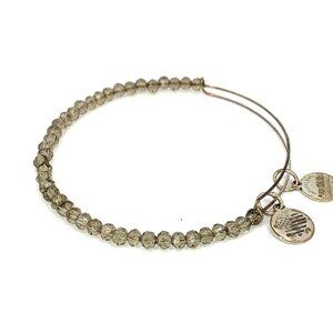 Alex and Ani Clear Beaded Charm Bracelet Silver Finish - Expands 2"- 3.5"